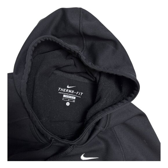 NIKE THERMAFIT Swoosh Activewear Black Hoodie Sweatshirt Womens Small - Picture 5 of 7
